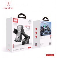 Автотримач розсувний на присосці з бездротовою зарядкою 15W — Earldom ET-WC53