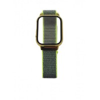 Ремешок Apple Watch Nylon with protective case 42/44/45 mm — Green & Yellow