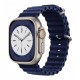 Ремінець Ocean Band Design Apple Watch 42 mm 44 mm 45 mm 49 mm — Orange & Midnight Blue