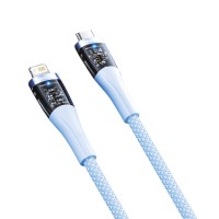 Кабель USB C to Lightning 27W PD (1.2m) — Veron CL05 Nylon Blue — Blue