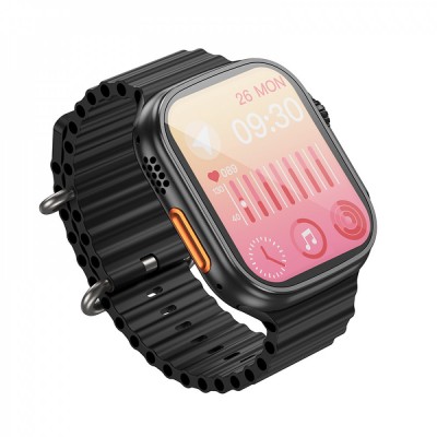 Smart Sports Watch (Call Version) Hoco Y12 Ultra __ — Black