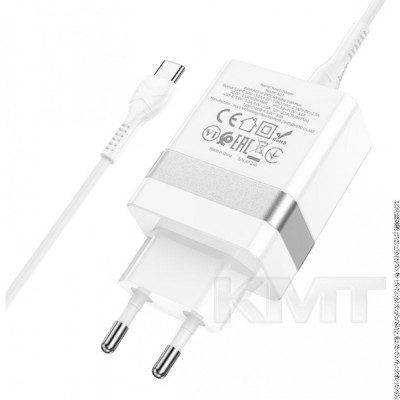 Home Charger | 30W | PD | QC3.0 | C to C Cable (1m) — Hoco N21 — White