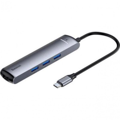 HUB USB C — Baseus(CAHUB-J0G) mechanical eye Six-in-one smart HUB docking station  Grey