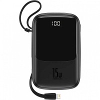 Baseus (PPQD-F) Q pow Digital Display Power Bank 20000mAh 15W Black (With IP Cable)  — PPQD-F01 Black