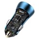 Baseus (TZCCJD-03)  Golden Contactor Pro Dual Quick Charger Car Charger U+C 40WWith Baseus Simple Wisdom Data Cable Type-C to iP 1m — TZCCJD-03 Blue