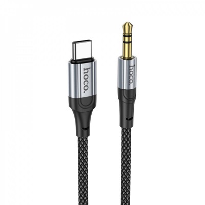 Cable Aux to USB C (1m) — Hoco UPA26 — Black