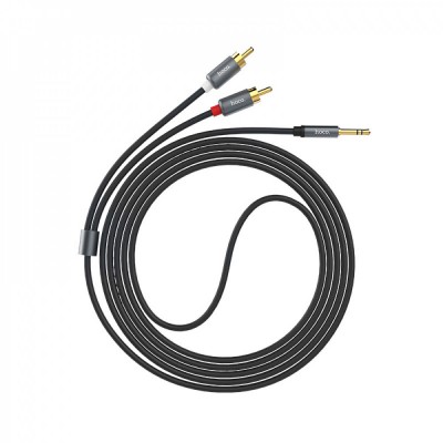Cable Dual RCA To 3.5mm (1.55m) Hoco UPA10 Lotus Metal Gray