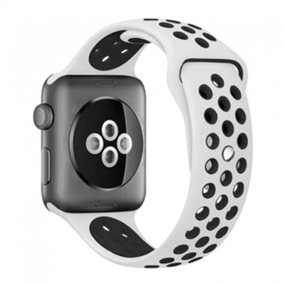 Ремінець Sport Nike Apple Watch 38 mm 40 mm 41 mm — White & Black