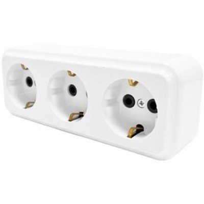 Колодка 2-я 16А белая наружная евро пластик АВС Харьков