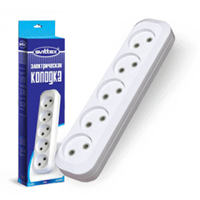 SV-014. Розетка (колодка) SVITTEX пятиместная без земли