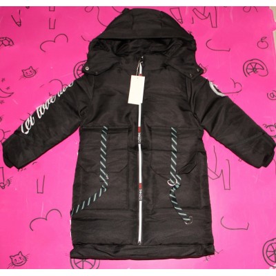 Удлиненная курточка для мальчика Clothing черная еврозима Артикул: 0515