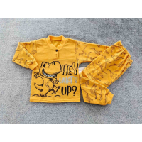 Детская пижама Желтый дино (начес) 0277 Размеры 26-34
