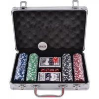 Покерный набор в алюминиевом кейсе на 200 фишек №200