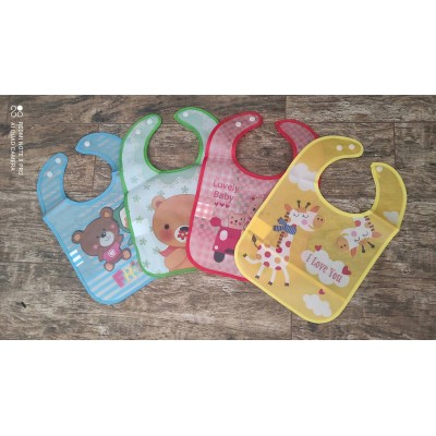 Слюнявчик силиконовый с карманом На кнопках, каждый в индивидуальной упаковке