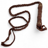 Кнут кожаный светло коричневый (235см весь, рукоятка 27см)