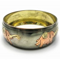 Браслет медный Слоны (d внутренний 6,8 см ,d наружный 7,5 см)