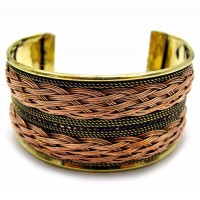 Браслет медный Узор из плетения (18х3,5 см)