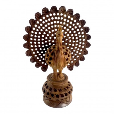 УЦЕНКА Павлин деревянный резной (15х11х5см)