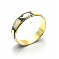 Браслет Слоны медный с черно-белыми костяными вставками (d-7 см)