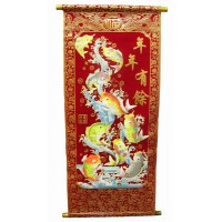 Панно красное 9 Рыб (80х30CM )