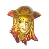 Маска керамическая Венеция золотая (12,5х11х5 см)(уп/6 шт)