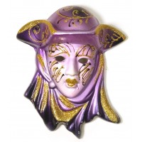 Маска керамическая Венеция фиолетовая (12,5х11х5 см)(уп/6 шт)