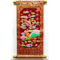 Панно красное Рыбы пара (40х20 см)