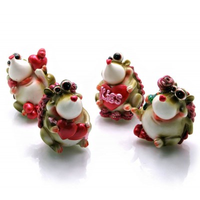 Фигурка "Ёжик с сердечком" (4 шт/уп)(7х6,5х5 см)(W845743) код 18991