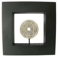 Картина с бронзовой фигурой Монета (20x20) (Индонезия)