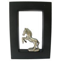 Картина с бронзовой фигурой Лошадь  (21x15) (Индонезия)