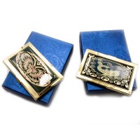 Визитница Узор золото (9,5х6,5х0,5 см)