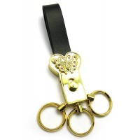 Брелок для ключей с кожаным ремешком Стразы 19387 A