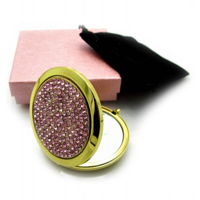 Зеркальце косметическое Стразы золото 18583 Розовый (в коробке + чехольчик) Зеркальце косметическое "Стразы" золото 18583 "Розовый" (в коробке + чехольчик) код 19714