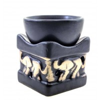 Аромалампа Куб со слонами черно-белая (8х6,5х6,5 см)D