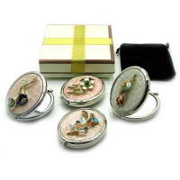 Зеркальце косметическое  Цветы с камнями в ассортименте