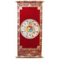 Панно красное Мандала  (80х30 см)