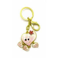 Брелок со стразами Сердечки (12/уп)