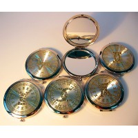 Зеркальце косметическое хром (d-7см)(в коробке + чехольчик)