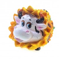 Корова в подсолнухах копилка (8х10х9 см)