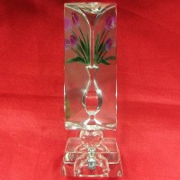 Призма хрустальная ваза с цветами