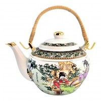 Чайник фарфор с бамбуковой ручкой (750мл.)(TPR89) Музыканты