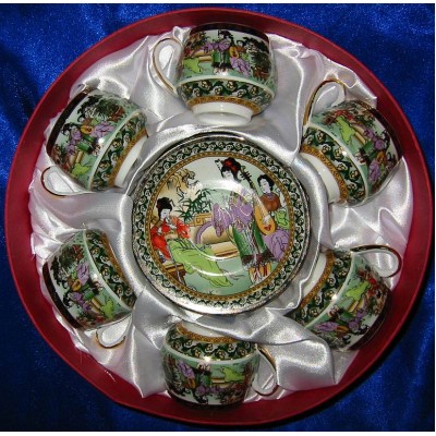 Сервиз круглый фарфор (110 мл)(6SCS89) 6 чашек+ 6 блюдец Зеленый(h-5,5см, d-5см,d блюдца 11 см) Сервиз круглый фарфор (110 мл)(6SCS89) 6 чашек+ 6 блюдец Зеленый(h-5,5см, d-5см,d блюдца 11 см)