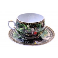 Чашка+блюдце фарфор (210 мл)(ACS127) Китаянка зеленый (h-6см, d-чашки - 8см, d-блюдца - 14см) Чашка+блюдце фарфор (210 мл)(ACS127) Китаянка зеленый (h-6см, d-чашки - 8см, d-блюдца - 14см)