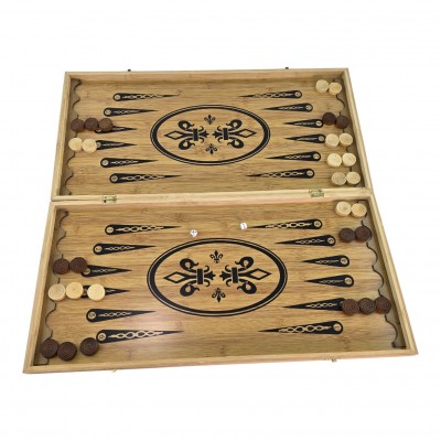 Нарды+шахматы из бамбука (59,7 × 59,7 × 1,7 см)