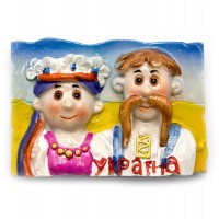 Магнит Украинец с украинкой (20/уп)(6х4 см)