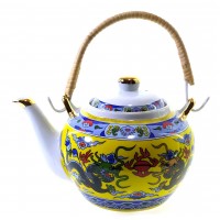 Чайник фарфор с бамбуковой ручкой (750мл.)(TPR1007-6) Драконы Чайник фарфор с бамбуковой ручкой (750мл.)(TPR1007-6) Драконы