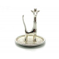 Подставка под кольца Жираф (9х9,5х7,5 см)Серебро