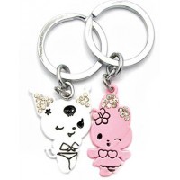 Брелоки для влюбленных (Q) Парочка бело-розовые