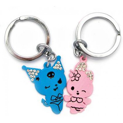 Брелоки для влюбленных (Q) Киси голубой-розовый