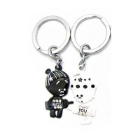 Брелоки для влюбленных (Q) Мальчик и девочка черно-белые